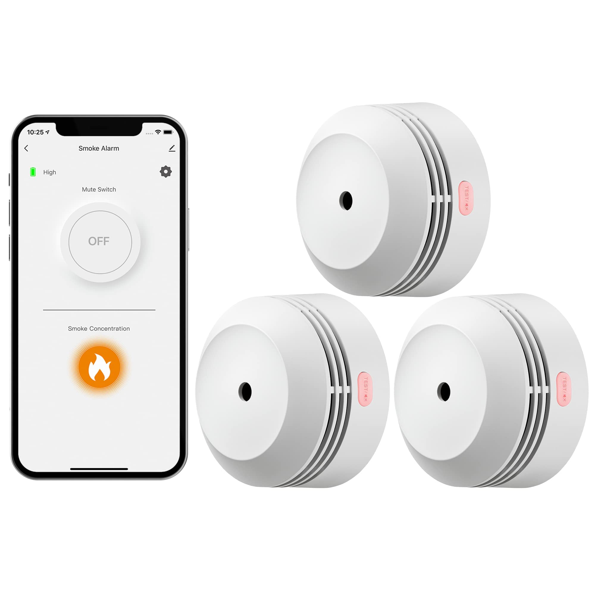 WiFi Smoke Detector, AGEISLINK Wireless Smart Fire Smoke Alarm with