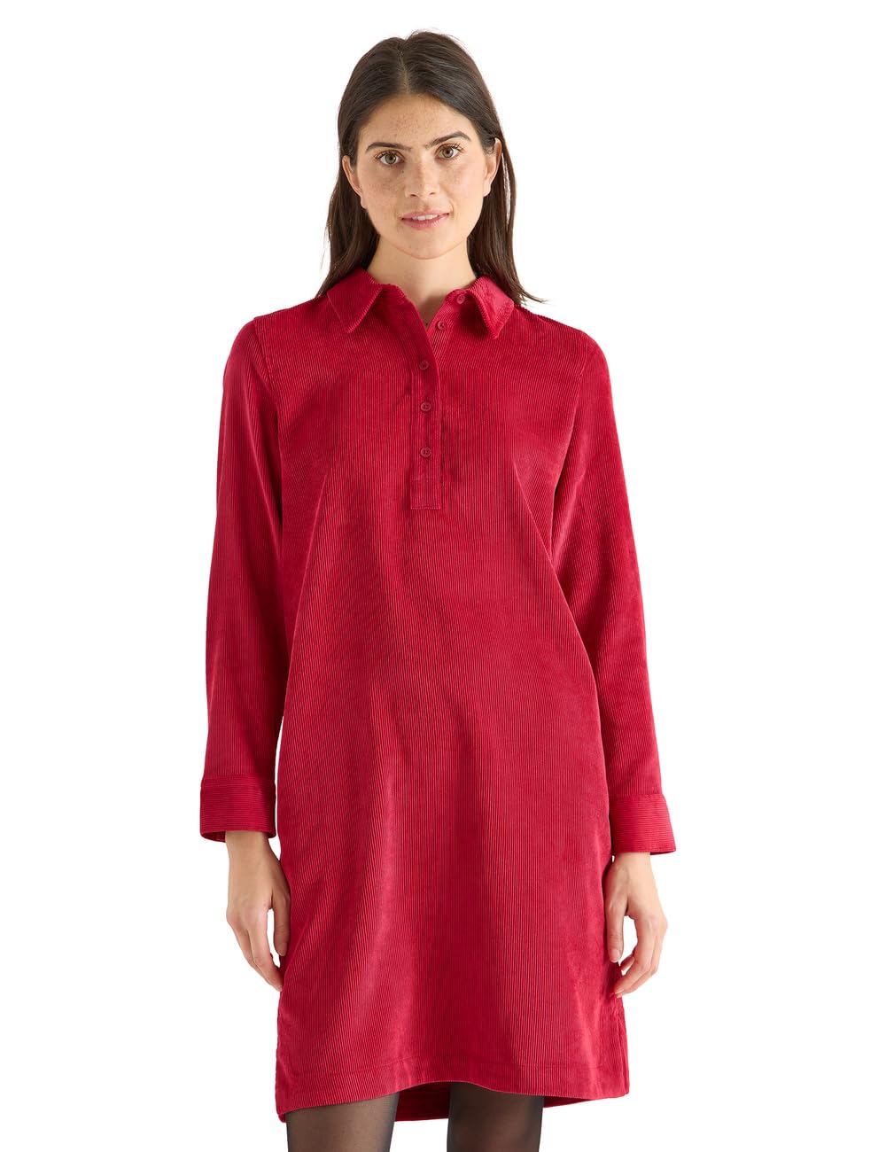 CECIL Corduroy Dress in Plain Colour Beaujolais Red M
