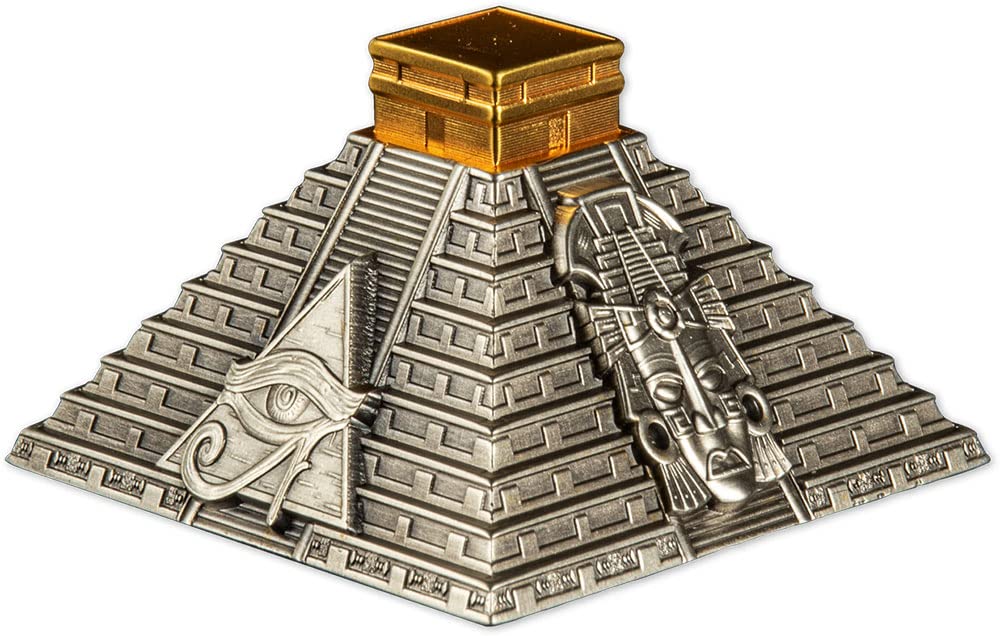 Mayan Pyramid Of Chichen Itza 5 Oz Silver Coin 50 Cordobas Nicaragua 2022