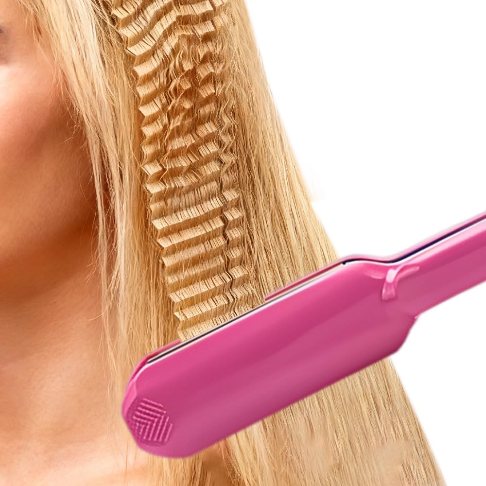 Plancha de Crimpar, Plancha Pelo Ondas Pequeñas Cerámica, 5 Temperaturas, Herramienta Profesional para Crear Volumen y Textura, Calentamiento Rápido, para Hogar, Viajes