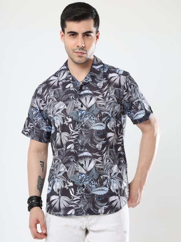Image of GLORYBOYZ Men's Half Sleeve Relaxed Fit Trendy Stylish Soft Comfortable Fabric Classic Designer Shirt Fashion Tropical Printed Hawaiian