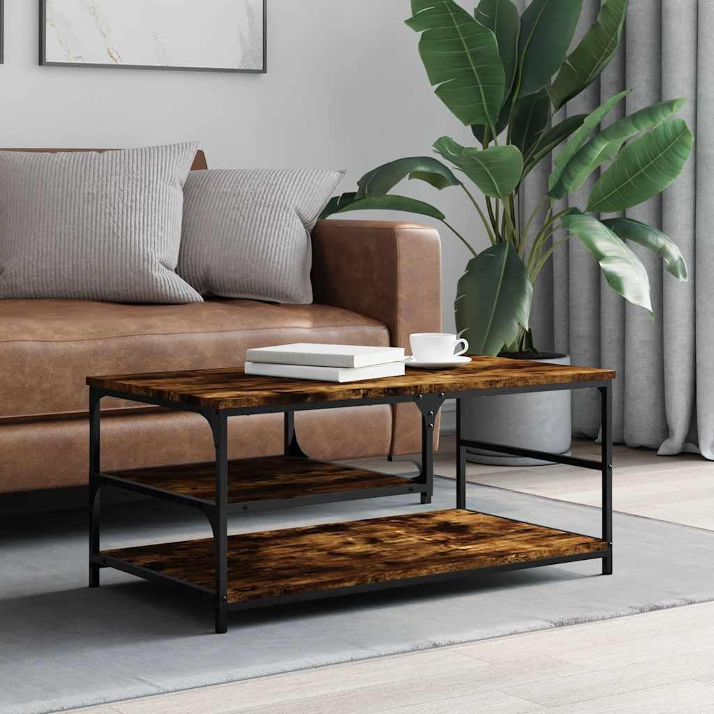 Table basse chêne fumé au plateau robuste en bois de qualité