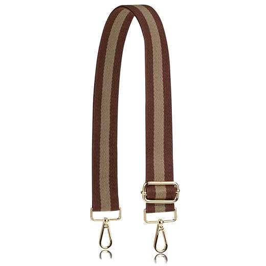 Allzedream Purse Strap Replacement Crossbody Handbag Stripe Wide Adjustable (Chestnut)