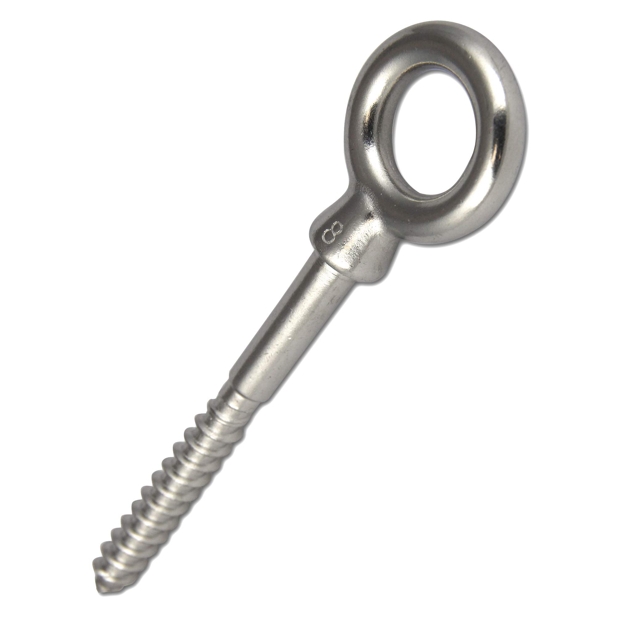 PROTECH 25 Stück Augbolzen mit Holzgewinde 6x60 Edelstahl A4 V4A Rostfrei Ringschraube Ringbolzen Augenschraube