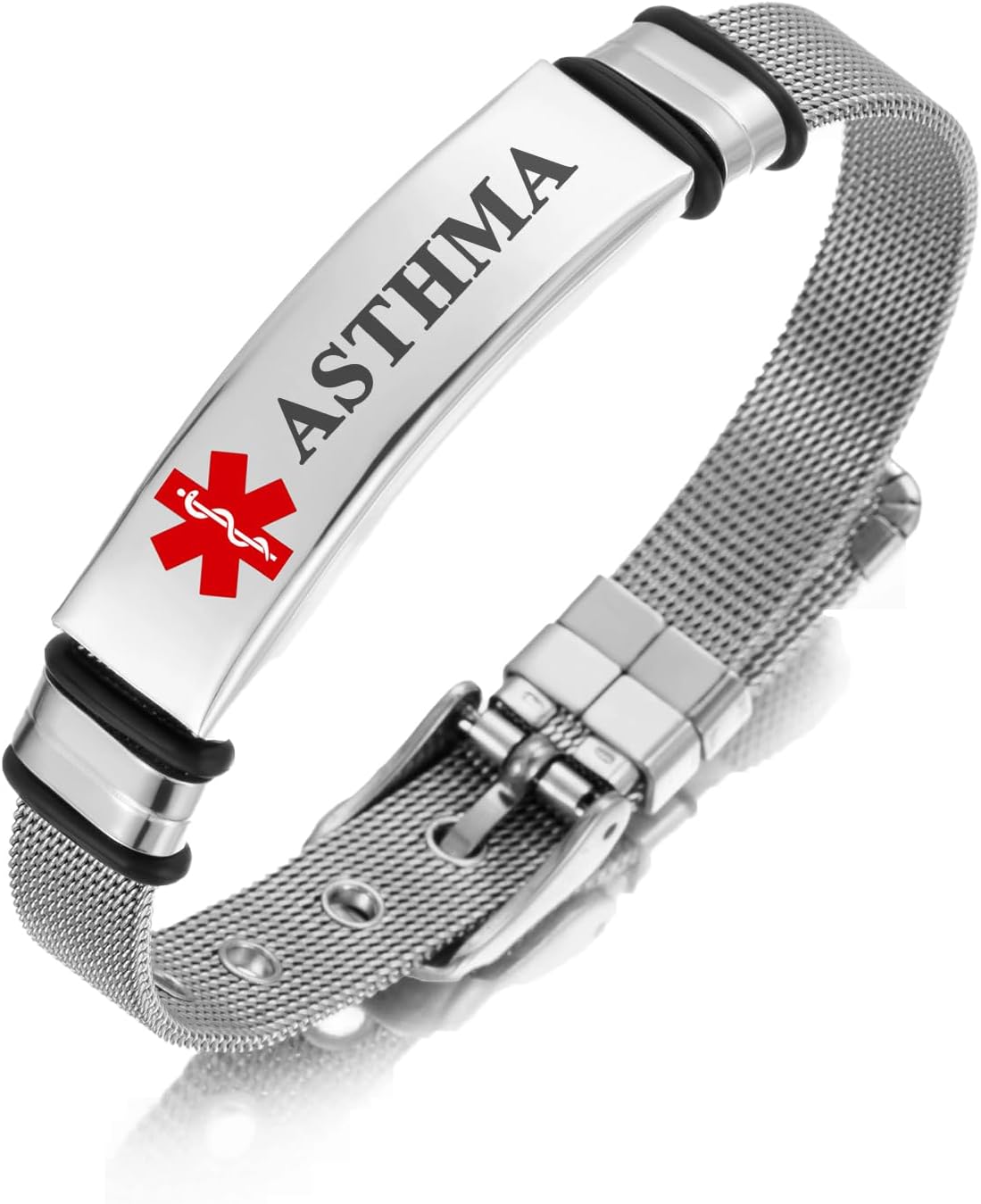Medical Alert Bracelet for Women Men Medical Emergency Id bracelet Stainless Steel Personalized Adjustable 6.5-8.5 IN