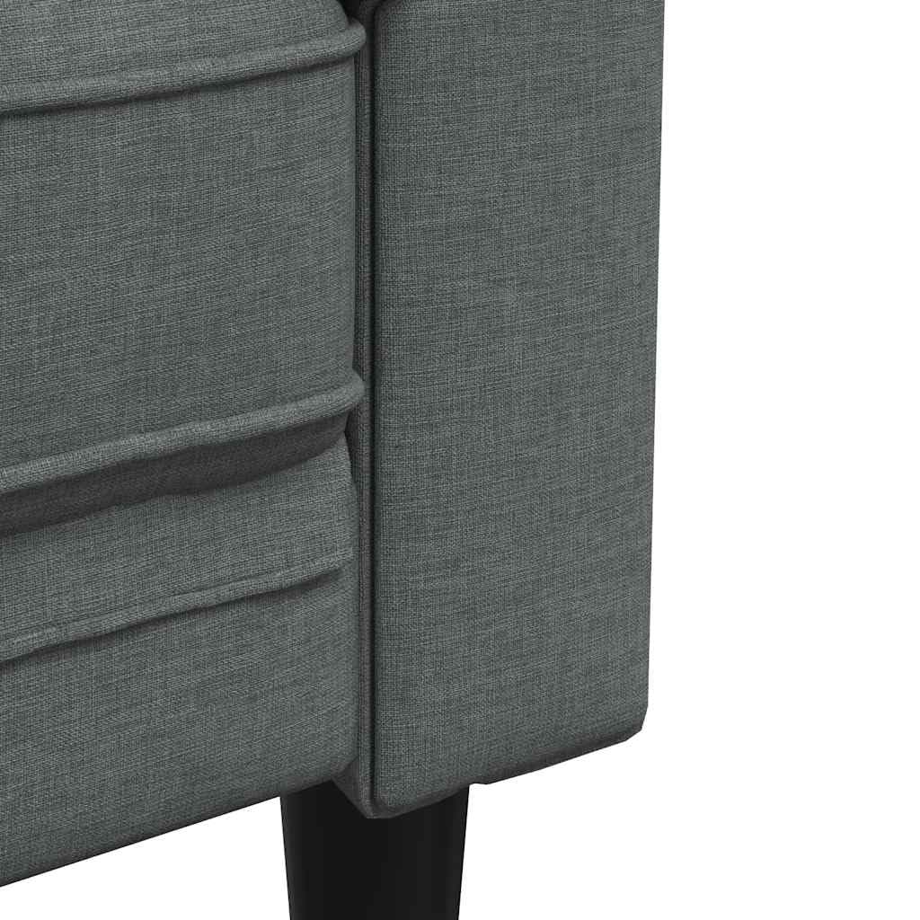 vidaXL Chesterfield Sessel, Polstersessel mit Armlehnen Rückenlehne Stützbeine, Loungesessel für Wohnzimmer, Clubsessel, Modern, Dunkelgrau Stoff