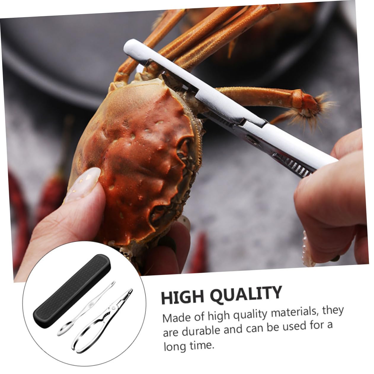 TIDTALEO 1Set Seafood Tool Multipurpose Crab Crackers Picks Scissors for Easy Shellfish Eating for Home Restaurant Giving