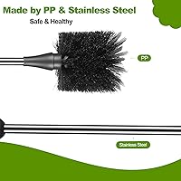 Vista 8 de Paquete de 3 cepillos para botellas, juego de cepillos de limpieza de botellas de agua de mango largo de acero inoxidable que incluye popote