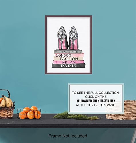 Miniatura 7 de Glam Fashion Design Wall Art 11x14 - Luxury Gift for Women - Pink Black Poster - Girls Bedroom, Living Room Decor - Fashion Wall Art for Women -