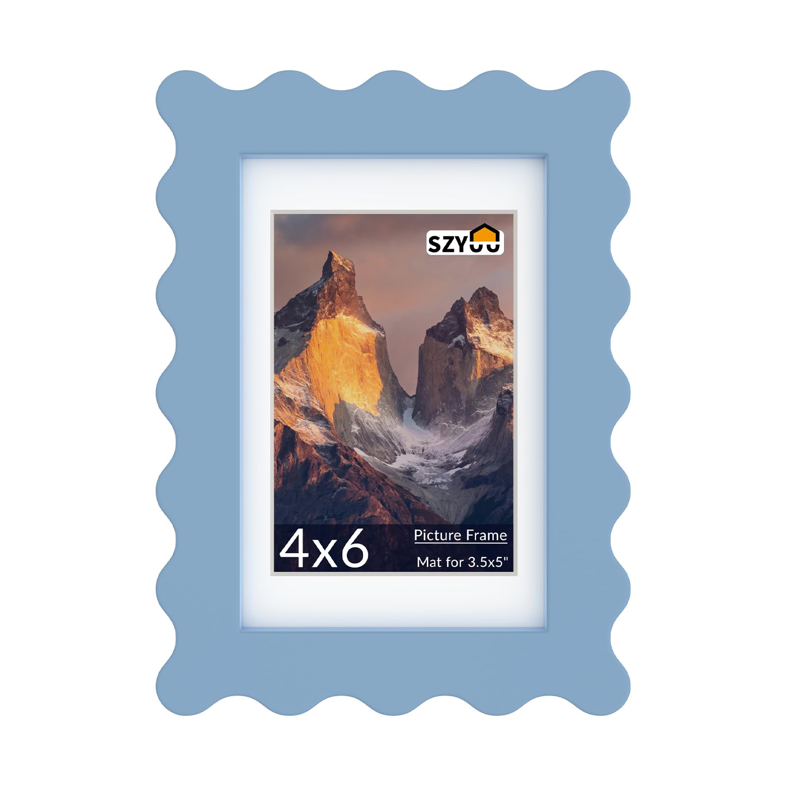 View 1 of ** has a minor smudge on the cover **
SZYUU 4x6 Wavy Picture Frame