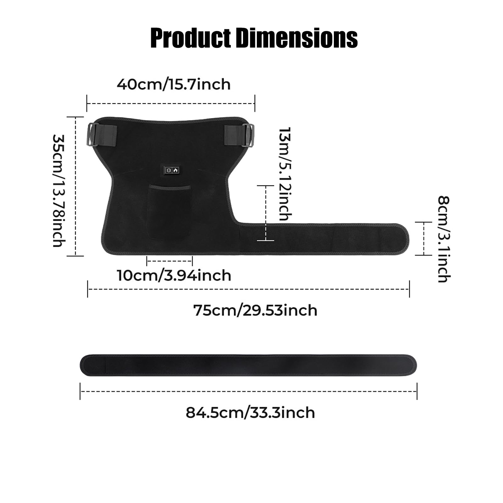 Ceinture Chauffante Pour Hanches, Coussin Chauffant Sans Fil Pour Hanche/Sciatique,3 NiveauxtempéRature Et Mode Vibration,Coussin Chauffant éLectrique Pour Hanche/Cuisse