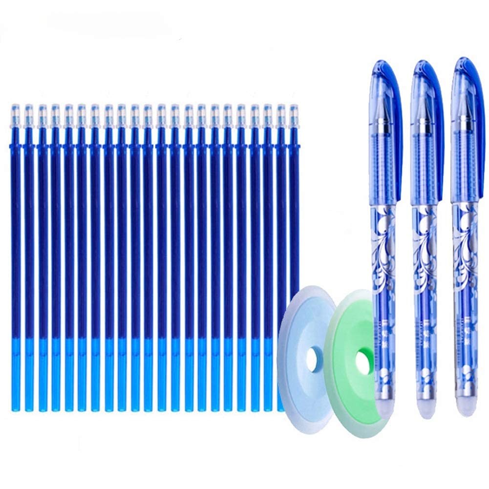 Erasable Pen Refill Sets Blue Black Gel Rollerball Ink Pens Cute Cat Panda Bear Friction Liquid Training Writing Pens (1)