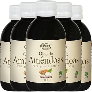 Kit 5 Óleo de Amêndoas 100% Puro Unilife - Extraído a frio