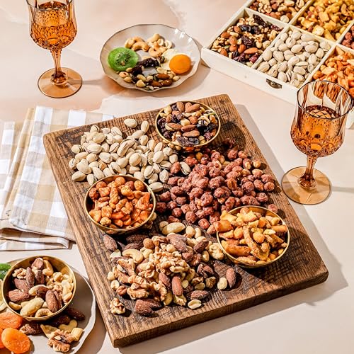 image for BONNIE AND POP Nut Gift Basket, in Reusable Wooden Crate, Healthy Gift