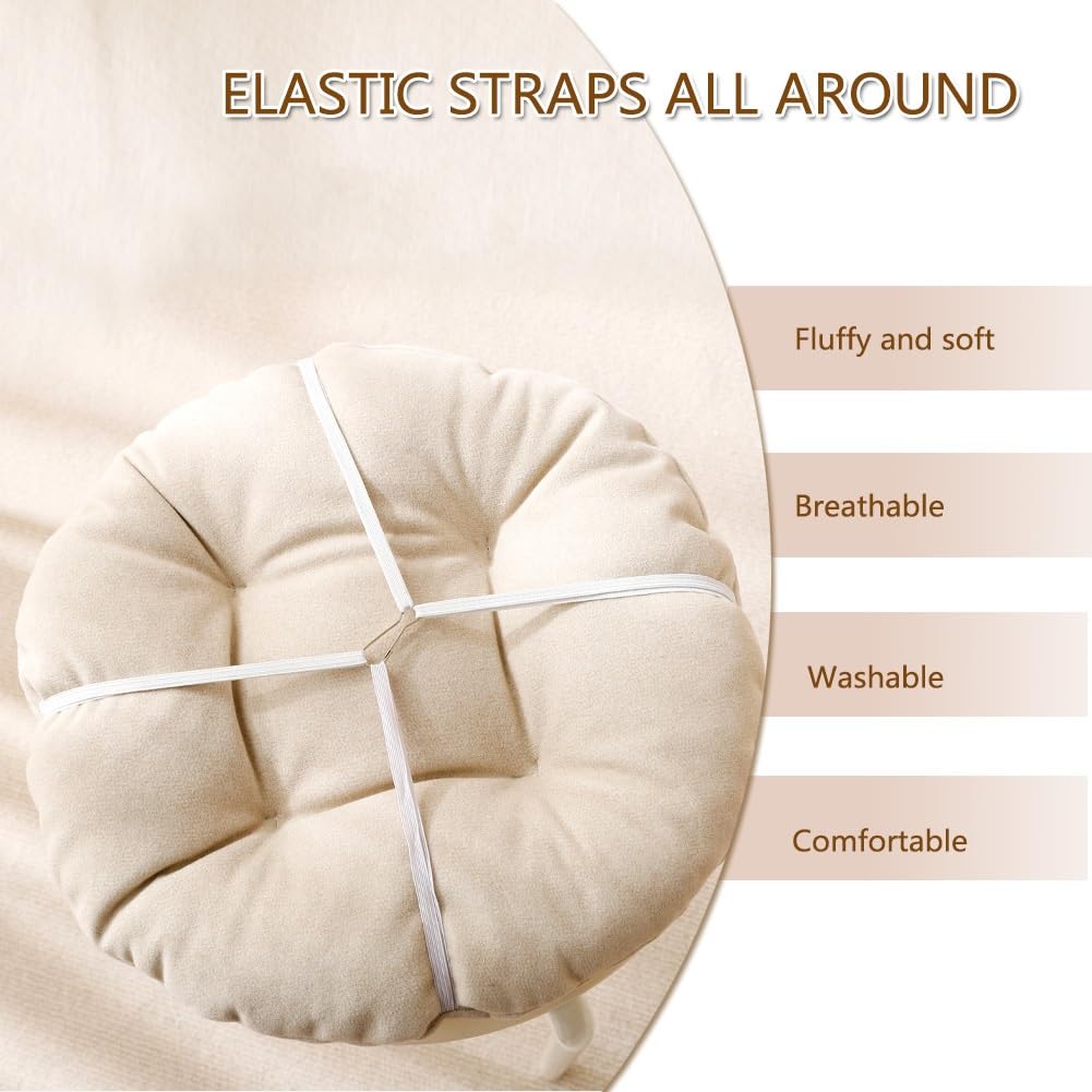 Cuscino Sedia Rotondo Con Lacci Antiscivolo - Diametro 40cm Grigio Scuro - Foto 12