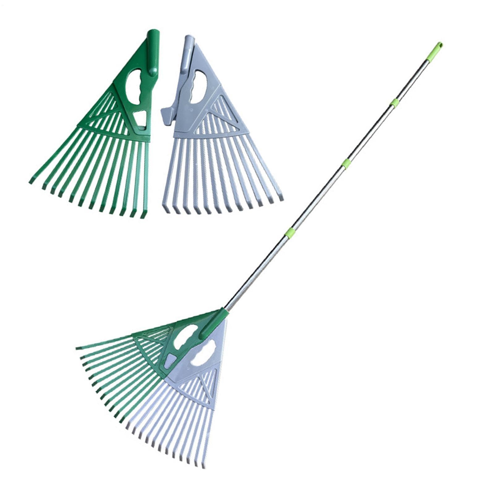 Râteau de jardin – Râteau à feuilles de 55,9 cm, support robuste avec large manche long | Pelle à griffes de jardin, arbustes, pin déchiqueté, paysage en plein air, camping,