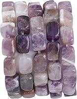 Vista 14 de Cuentas de piedra de cuarzo rosa natural en forma de cuboide, semipreciosas sueltas para hacer joyas 8mmx12mm 38cm/cadena