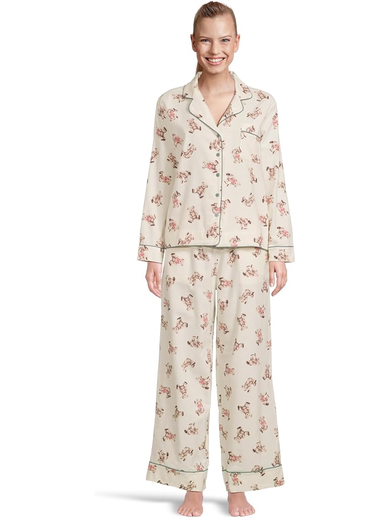White HONEYDEW Snooze Mode Long Pj Set
