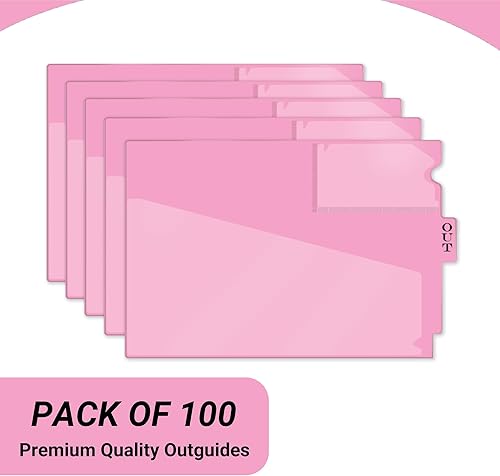 Miniatura 85 de Doctor Stuff - Center Tab Vinyl Outguides, Diagonal Cut Front Pocket, Top Charge Out Slip Pocket, Plastic File Folder, Letter Size 9" x 13-1/4", Pink