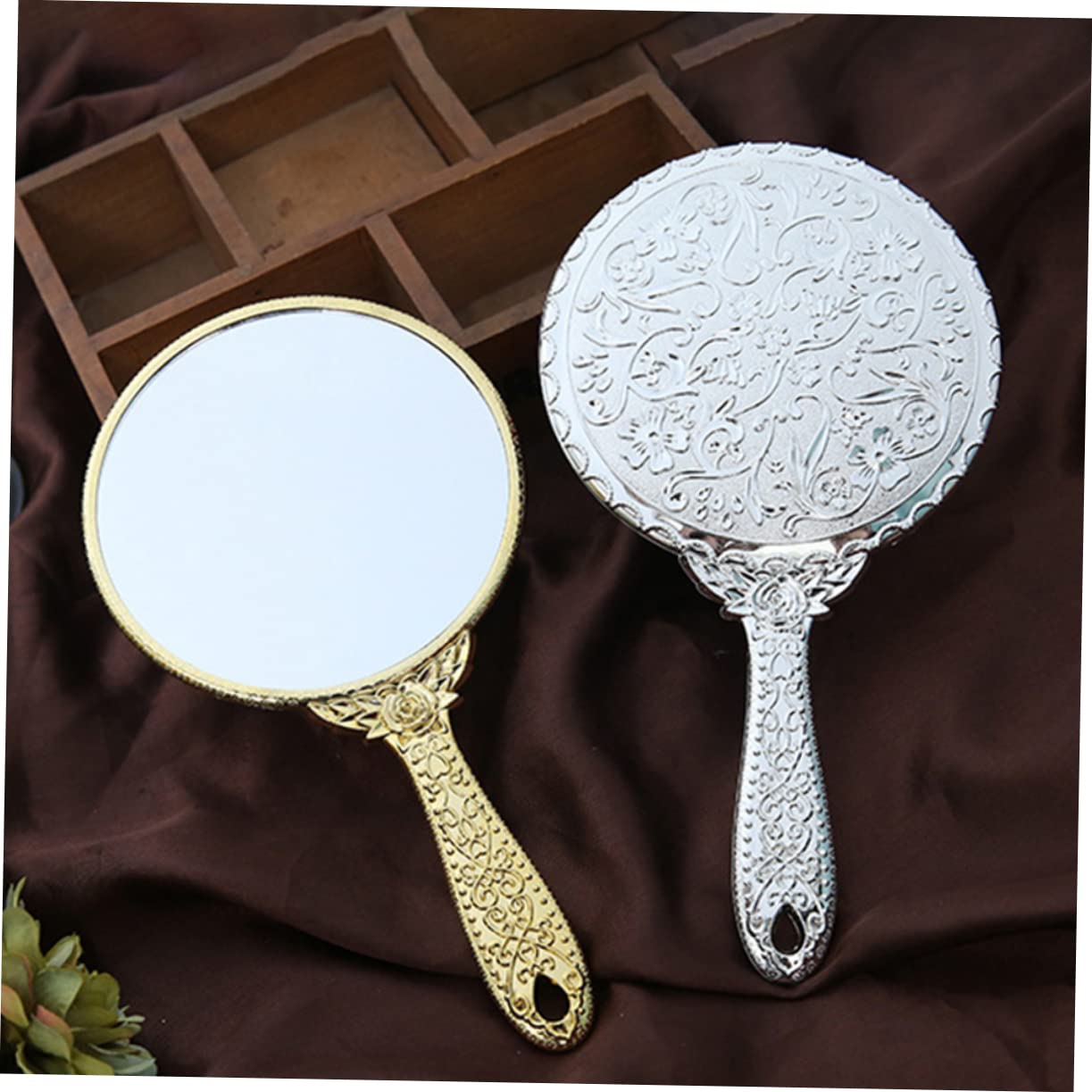 minkissy Espejo de tocador de 12 Piezas, Espejo de Aumento con luz, de Escritorio, Vintage, de Viaje, de Maquillaje, de, de peluquería, de Viaje