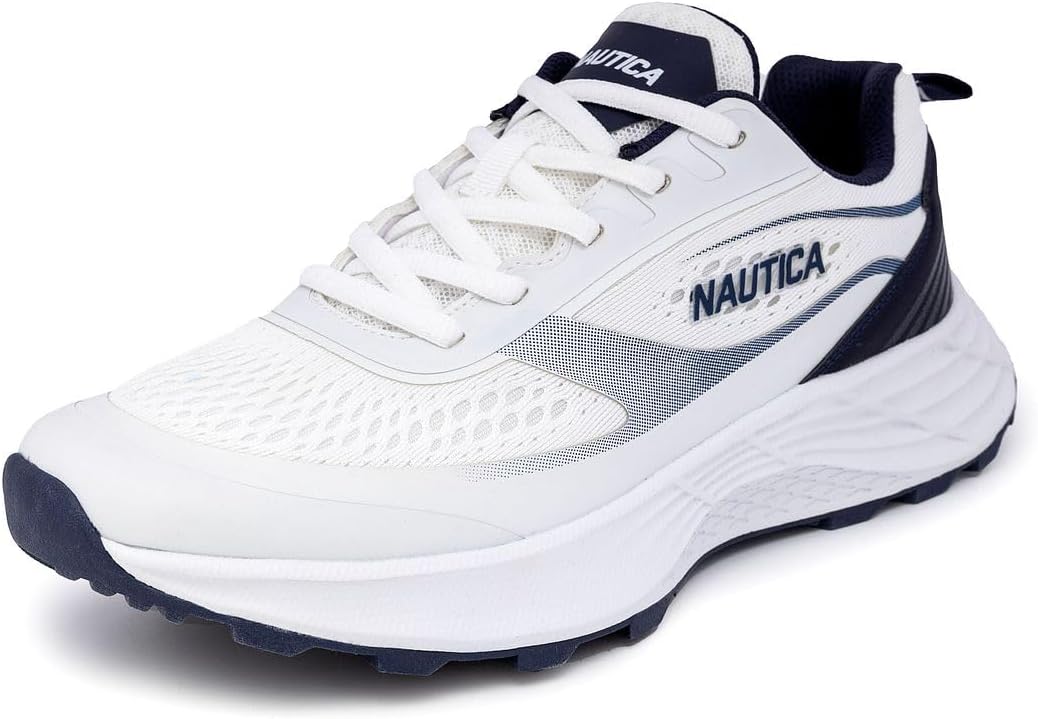 Nautica Men's Lace-Up Sneakers - Max Cushioning Running, Walking, Tennis Shoes - Comfortable Enhanced Support Athletic Sneakers-Balacava