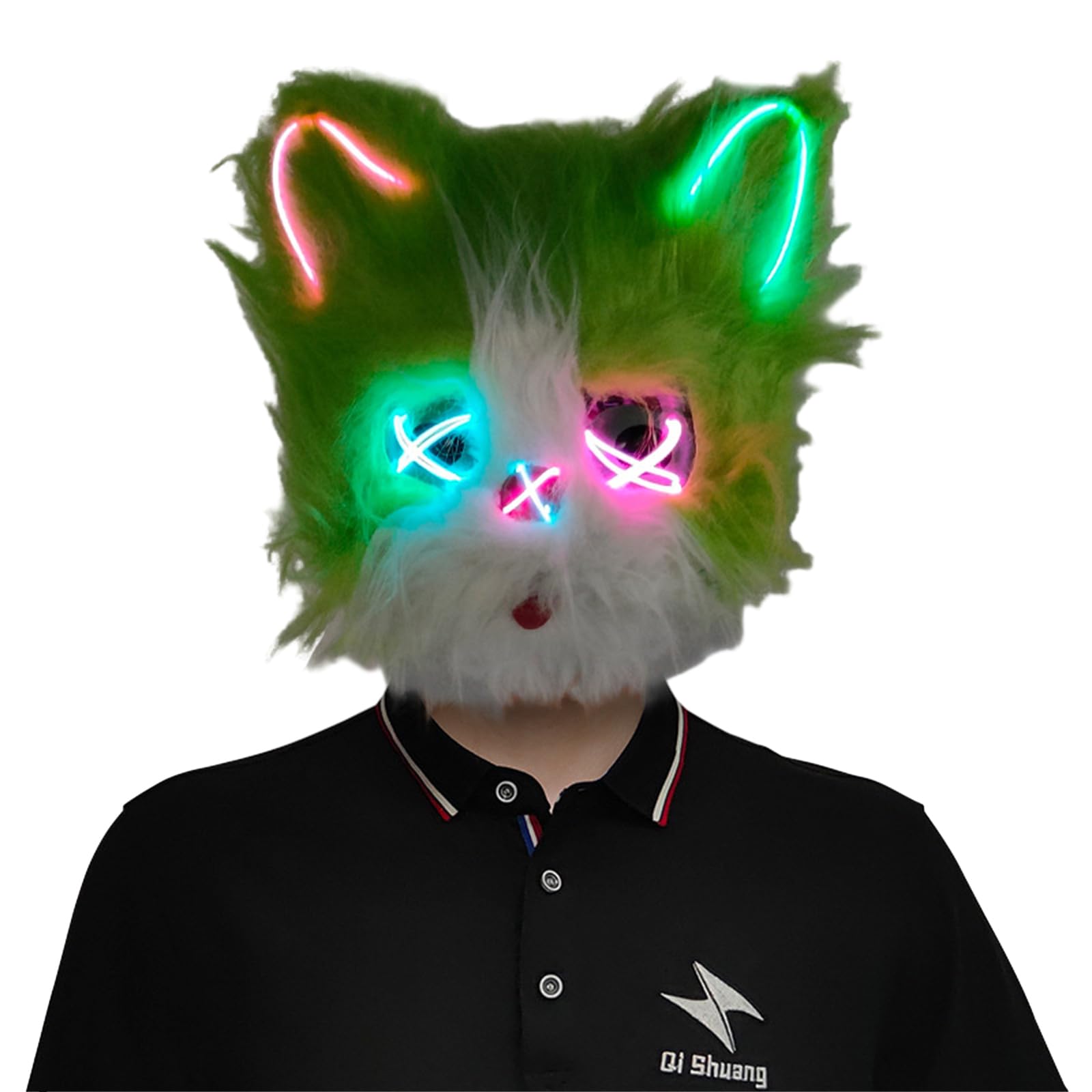 Tsophreniq LED Glowing Full Face Animal for Party Halloween Masquerade Cosplay Costume Unisex Animal