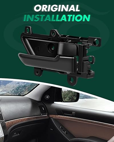 Miniatura 5 de SCITOO Manijas de puerta delanteras interiores del conductor izquierdo del pasajero lado derecho negro compatible con Hyundai 2007-2012 para