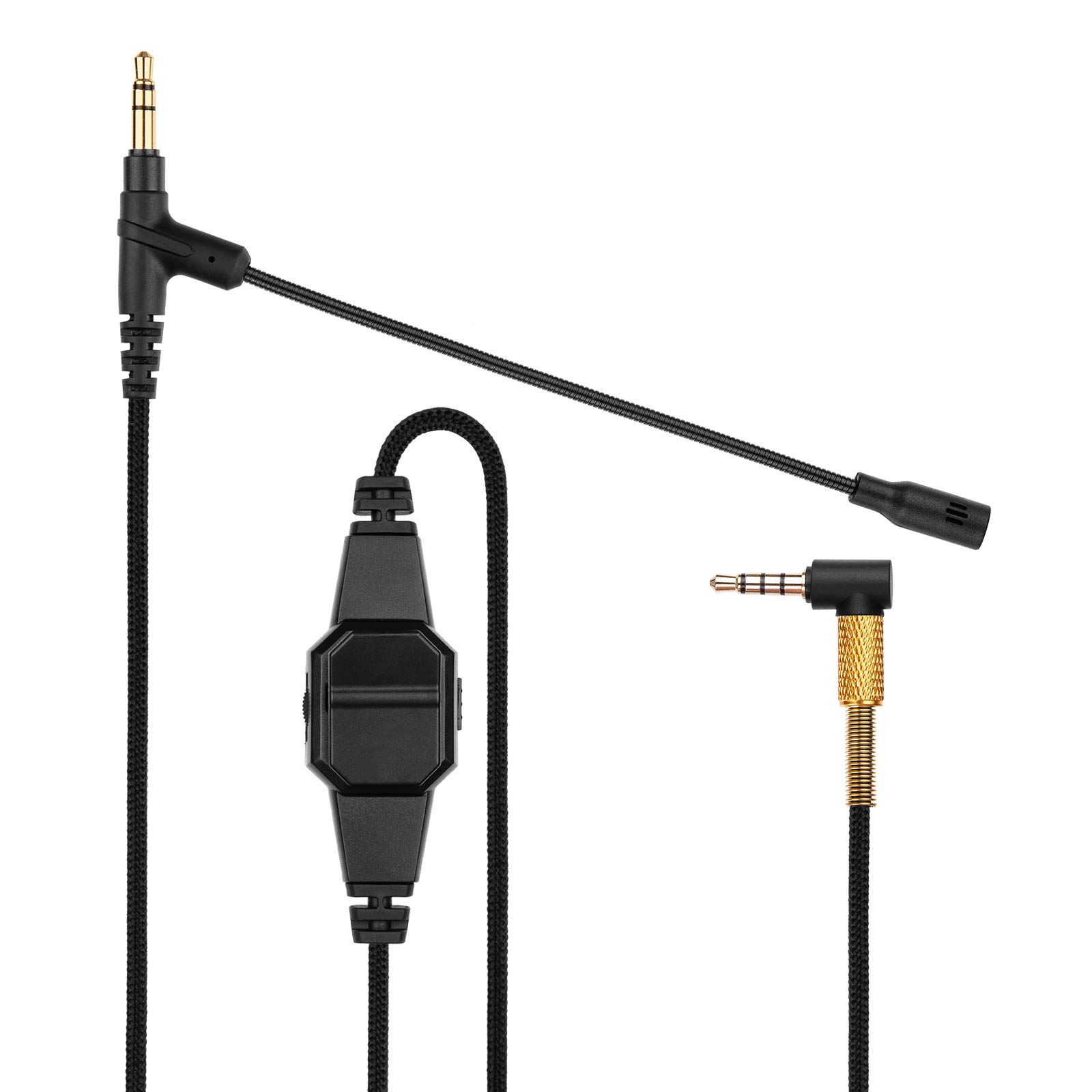 Boom Mic Replacement for V-Moda Crossfade M-100, M-200, LP, LP2, M-80, V-80, Cowin E7 PRO Gaming Headset on PS5, PS4, PC - Inline Mute and Volume Control, 3.5 mm Microphone with Lavalier 6.5ft