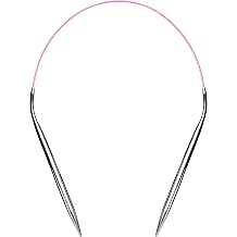 cuteDIY Size 9 Circular Knitting Needles 16 Inch Set Round Metal Kit Etched US&mm, Color-Coded Cable, Smooth Join