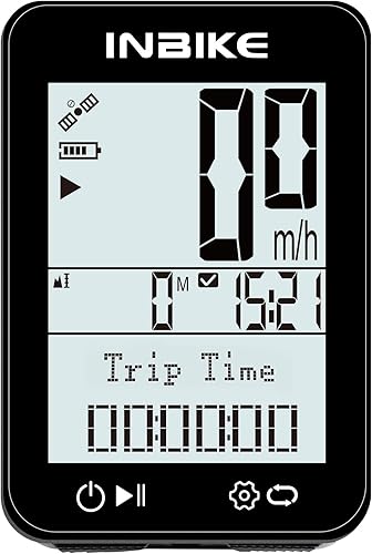 INBIKE Computadora inalámbrica para bicicleta con soporte IPX7, velocímetro impermeable para bicicleta, 2.4 LCD con retroiluminación automática