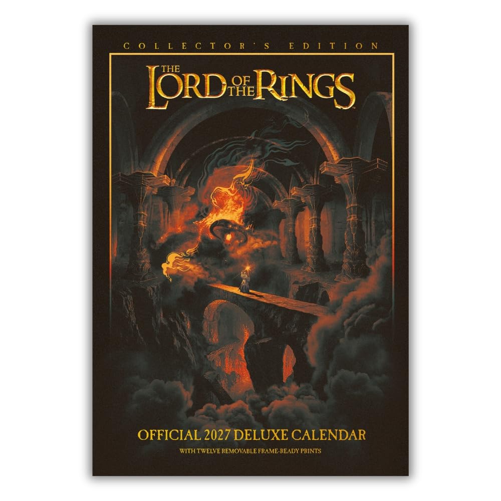 The Lord of the Rings 2027 A3 Deluxe Wall Calendar Official Licensed Fantasy Calendar, Premium Illustrated Middle-earth Artwork, Monthly Layout, Removable Poster Pages, Large A3 Format, Gift for Fans