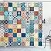 ABAKUHAUS marroquí Cortina de Baño, Túnez Original del Este, Material Resistente al Agua Durable Estampa Digital, 175 x 200 cm, Multicolor