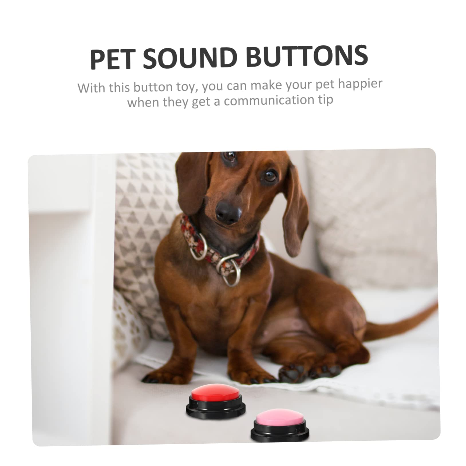 WOONEKY 4piezas Botones Interactivos para De Botones De Comunicación para y Gatos Juguete De Entrenamiento Grabable para Actividades y Casa