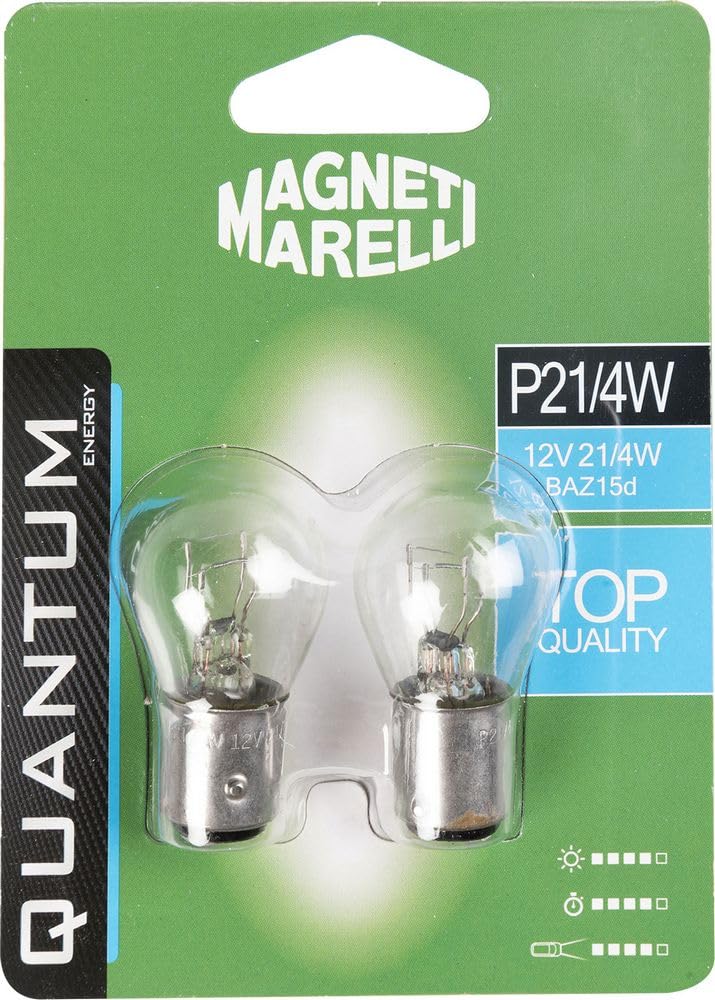 Magnets MARELLI 070.00000000009495 P21/4W Pair of Bulbs Auto biluce 12V 21/4W Connection BAZ15d