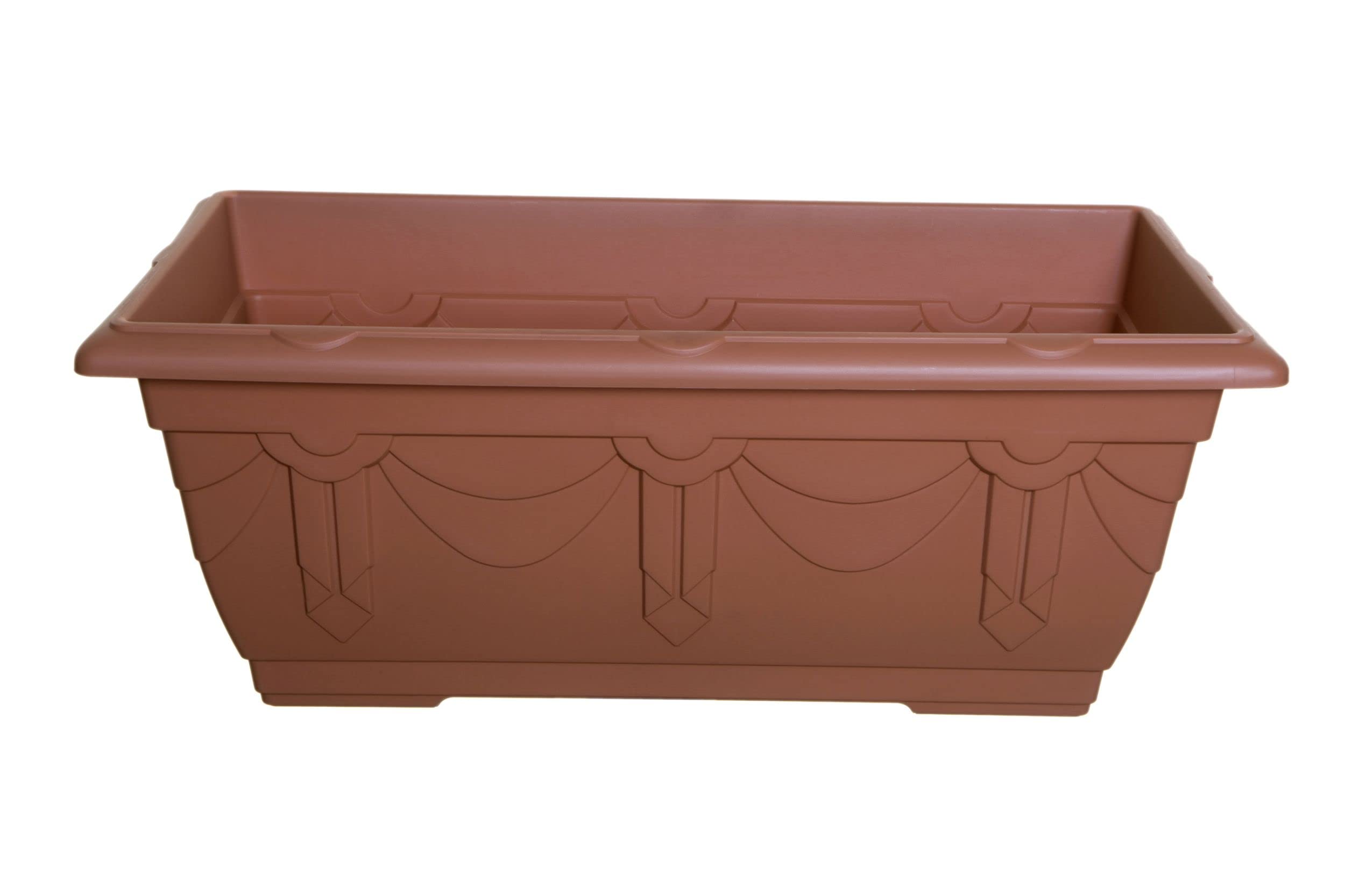 Shop4allsorts Orange Terracotta Venetian Patio Trough Pot Planter Large Plastic Garden Plant Pot 60Cm