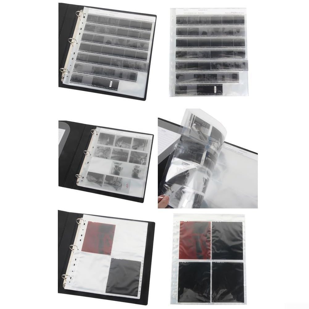 50 Stück Negativfilm-Aufbewahrung für Seiten, Säurematerial, 42 Rahmenkapazität, entworfen für die Konservierung von 35 mm und anderen Filmen (135 Stück pro Packung mit 50 Stück)