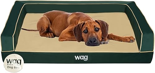 WagLifestyle - Cama prémium para perros  Construcción multicapa con gel energético refrescante e infusión de cobre  Funda lavable a máquina y forro