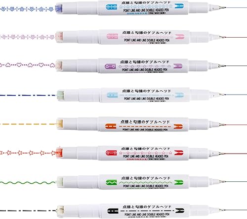 Juego de 8 rotuladores curvos, rotuladores de línea media, resaltadores de colores, bolígrafo curvo de doble extremo para adultos, adolescentes y
