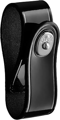 Handcuff Strap Black High Gloss Leather with Silver Snap