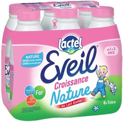 Lactel Eveil Croissance Nature 1L (Pack de 6)