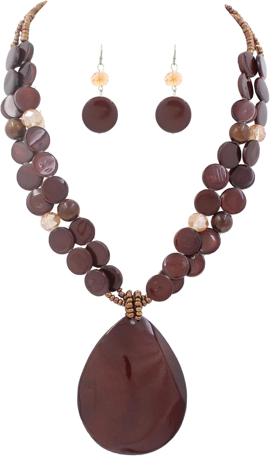 Big Teardrop Pendant Necklaces for Women Colorful Beaded Necklaces Statement Set for Holiday.