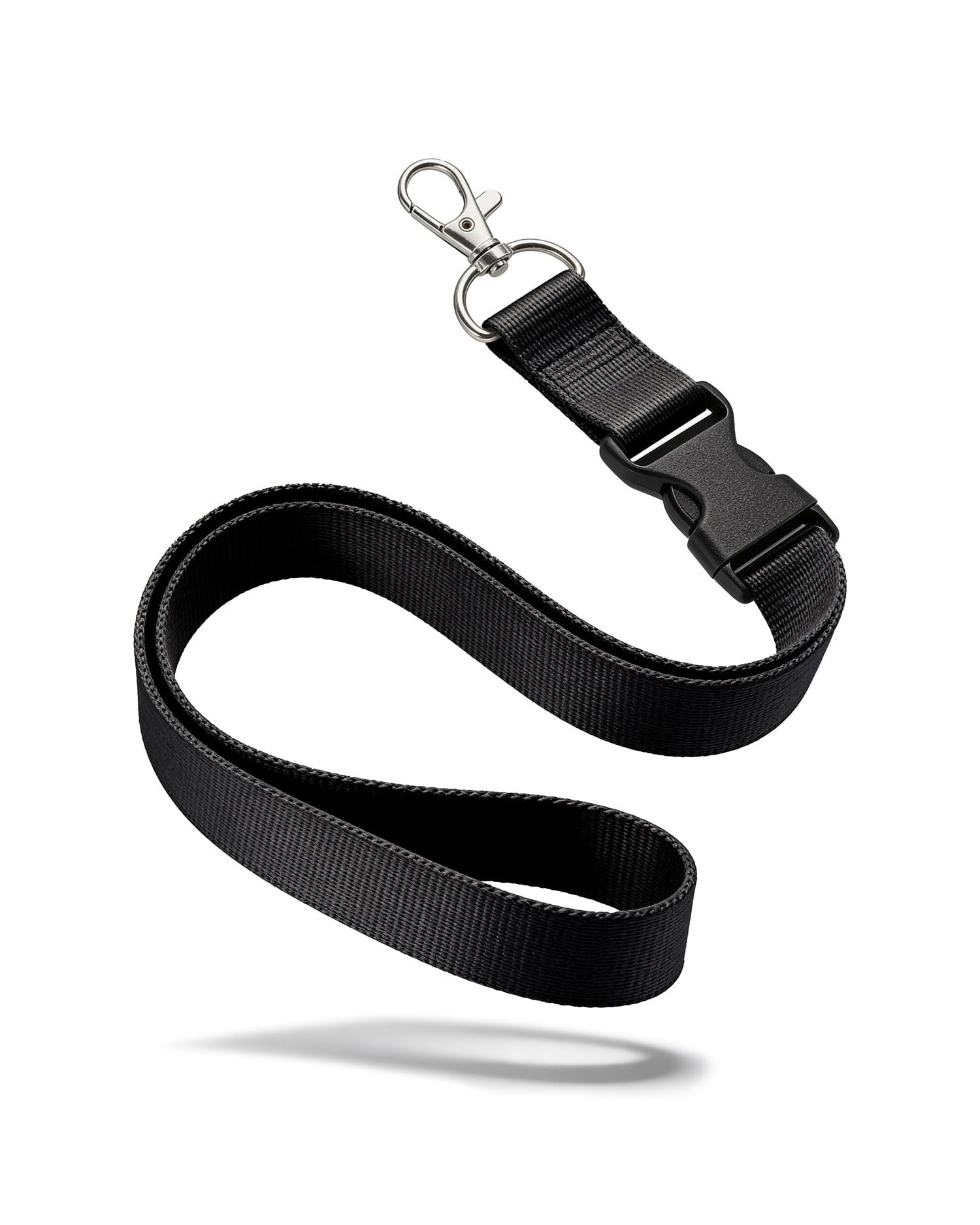 Kandinsky 25 Stück 25mm Schlüsselbänder Lanyards, Schwarz, 90cm mit Steckschnalle, geeignet für Messen, Events und Veranstaltungen ideal für Ausweishüllen Skipass
