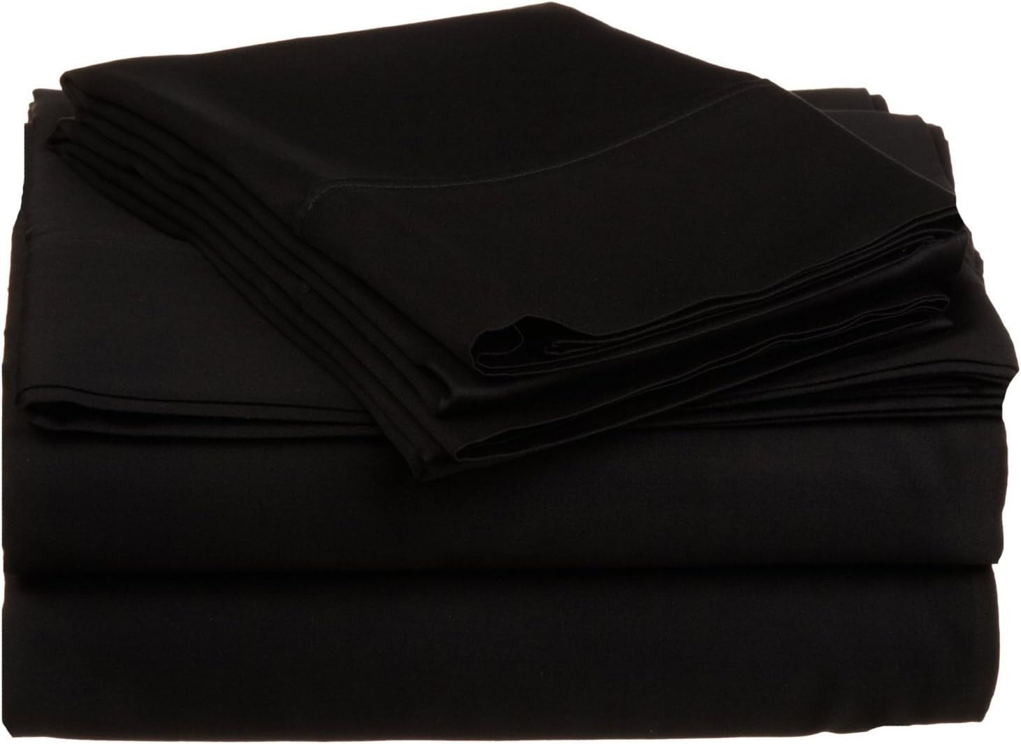 American Linen Egyptian Cotton Bedding Black Solid 600 Thread Count 6 PCs Olympic Queen Bed Sheet Set 100%-Egyptian Cotton, Sateen Solid, 14 Inches Deep Pocket