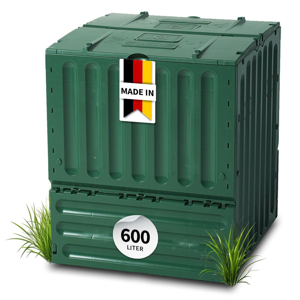 GARANTIA ECO-King Komposter 600 Liter grün - Komposter Garten, Schnellkomposter, Kompost, Biomülleimer, Abfall & Recycling, Biomüll Behälter, Biomüll, Komposteimer, Schnellkomposter Garten