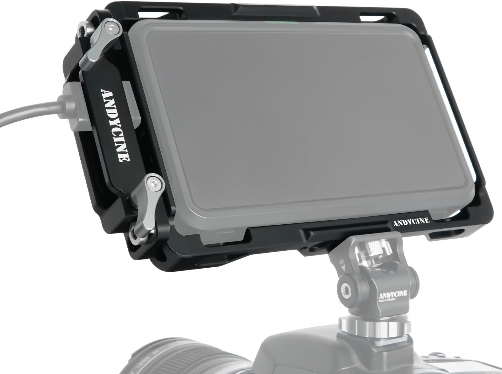 ANDYCINE Ninja V Plus Monitor Cage with Sunhood for Atomos Ninja, Ninja Ultra, Ninja V/Ninja V+,Atomos Shinobi,Built-in NATO Rails and HDMI Cable Clamp