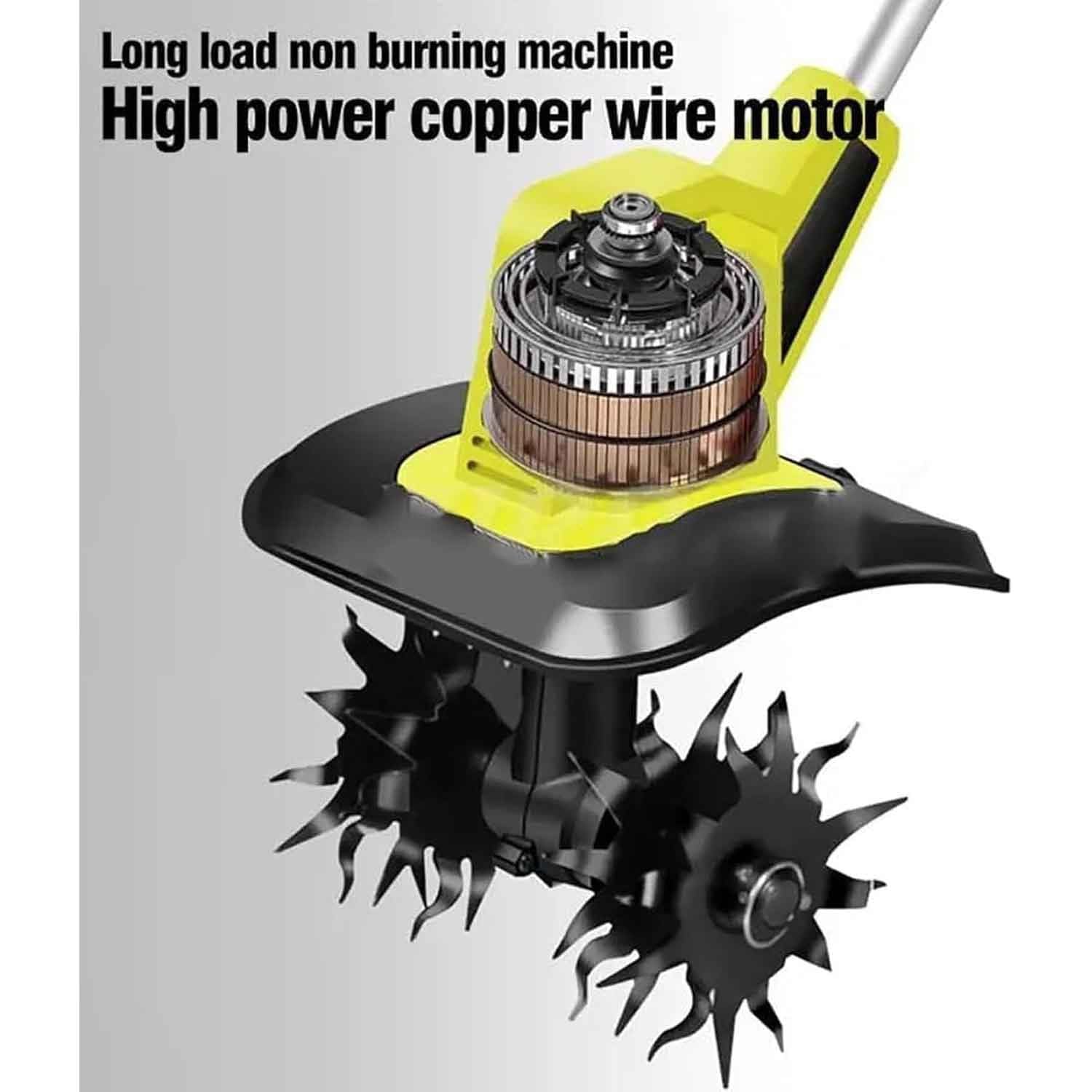 Coltivatore Elettrico da Giardino, Fresa Rotante Senza Fili a 4 Lame in Acciaio, Potente motocoltivatore Portatile con Batteria Ricaricabile e Caricabatterie, for Giardino, orti e Prati.(Battery*1)