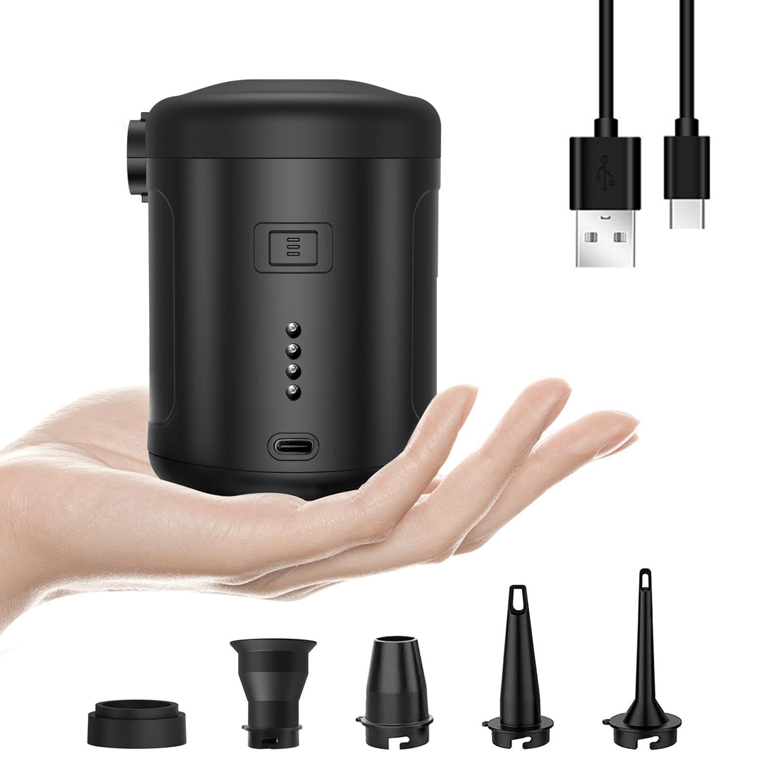 Portable Electric air Pump,Type-c Charging,Inflate Deflate for Pool Floats, Air Bed, Air Mattress Swimming Ring, Vacuum Storage Bags