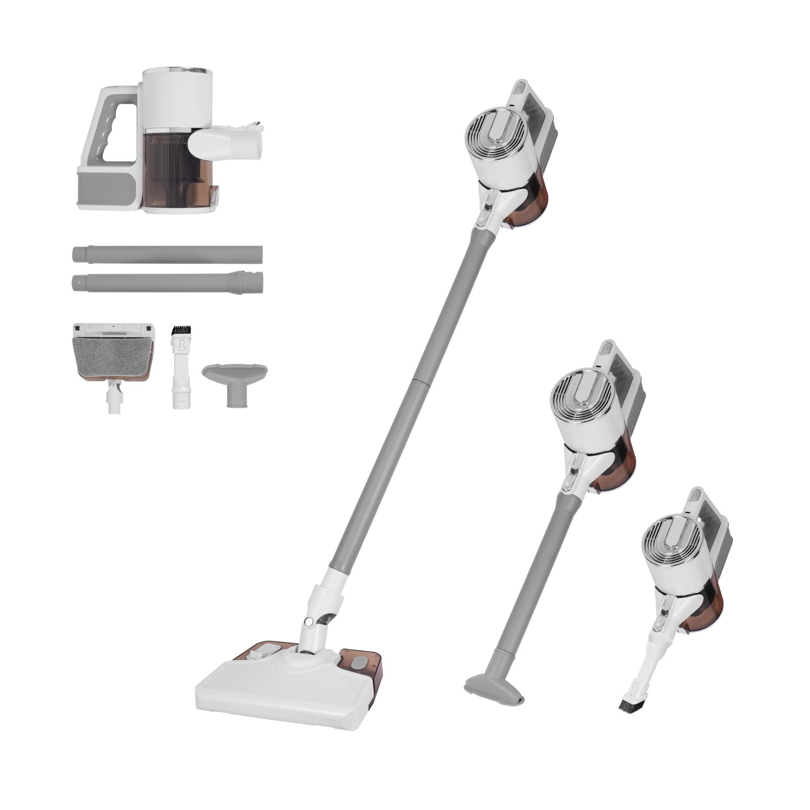 Wet Dry Vacuum Cleaner,3-in-1 Cordless Vacuum and Mop Combo，45Mins Runtime Vacuum Cleaners,45KPA Strong Suction，Anti-Tangle Brush Roll Removable water tank for Home/Pet Hair/Carpets/Floors，White