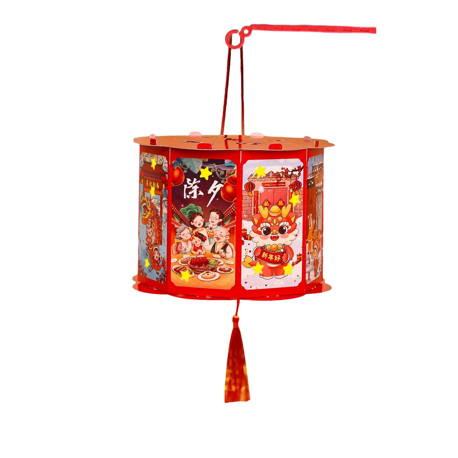 Chinesische Neujahrslaterne DIY Set 2024 - Drachenjahr Bastelset Für Kinder | Frühlingsfest Dekoration