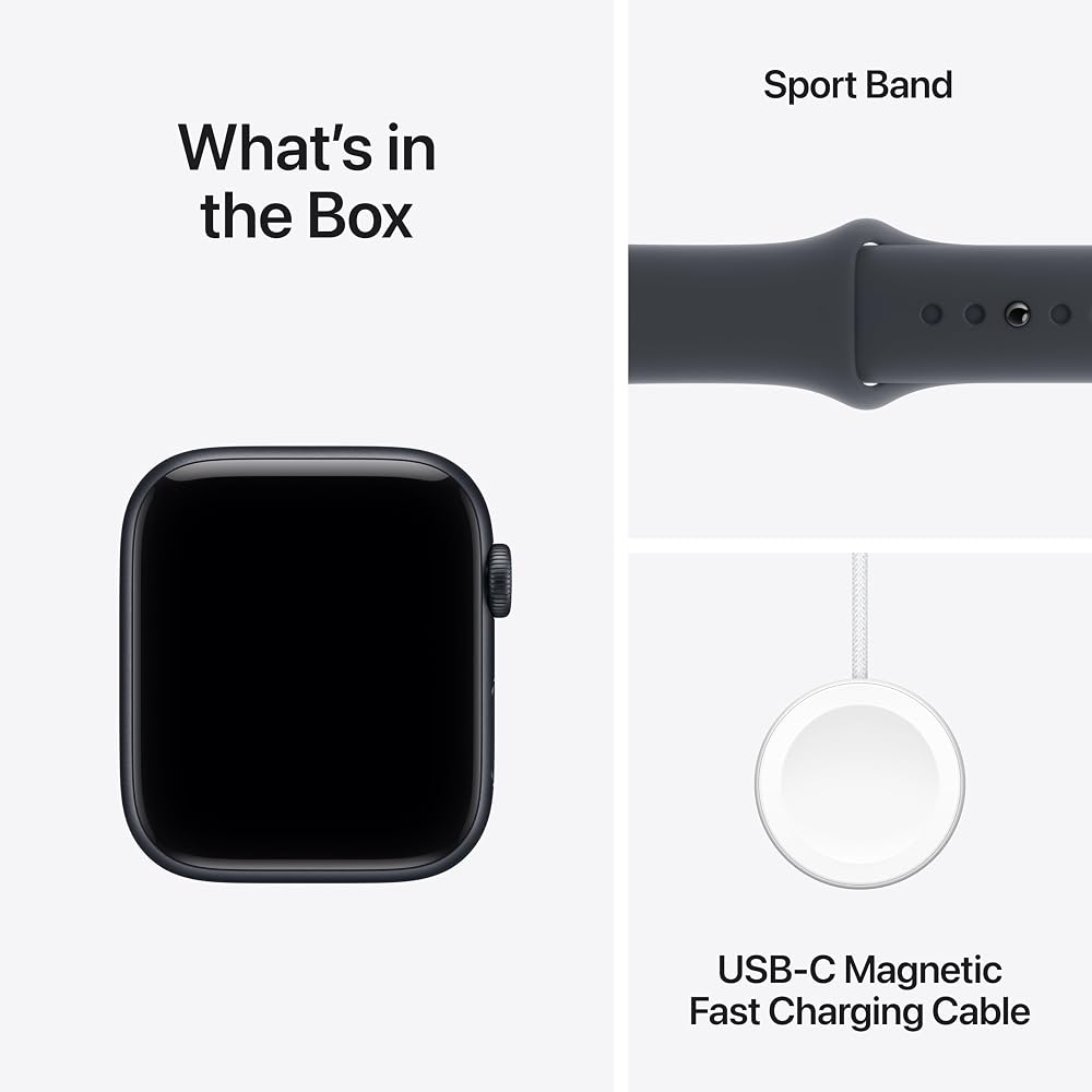 Apple Watch SE 3 [GPS + Cellular 44mm] Smartwatch with Midnight Aluminum Case with Midnight Sport Band - M/L. Fitness and Sleep Trackers, Heart Rate Monitor, Always-On Display, Water Resistant
